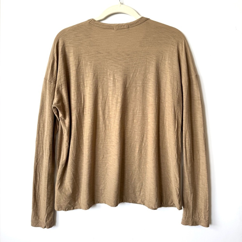 Standard James Perse long sleeve pocket tee shirt tan - Picture 7 of 8